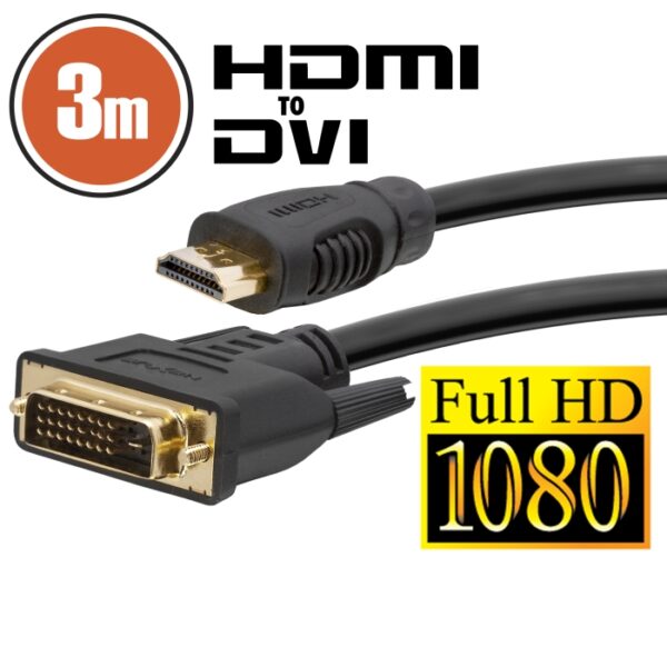 Cablu DVI-D / HDMI • 3 mcu conectoare placate cu aur