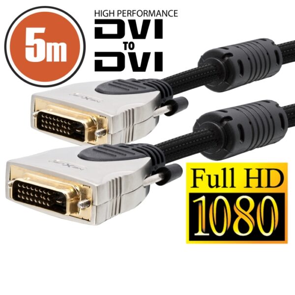 Cablu DVI Dual-link • 5 m Profesionalcu conectoare placate cu aur