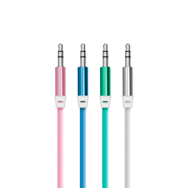 Delight - Cablu AUX - fişă jack 3,5 mm, înveliş silicon - 1 m